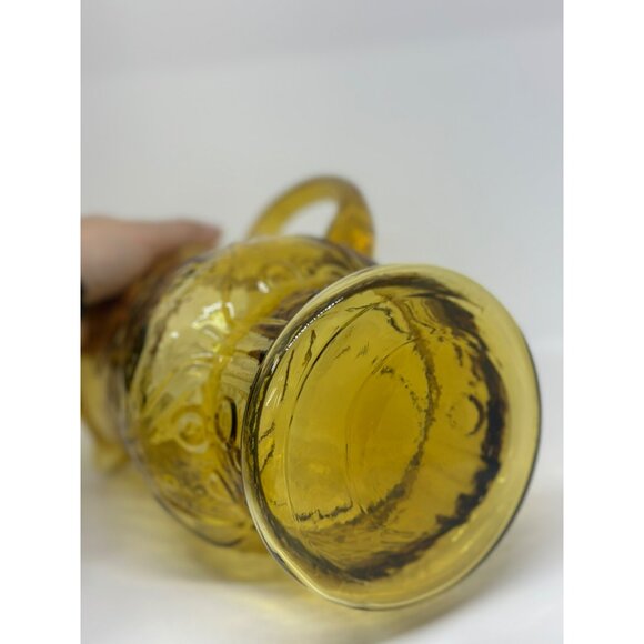 Vintage 1970's Libbey Country Garden Pitcher & 2 Drink Glasses Amber Decor - Picture 10 of 10